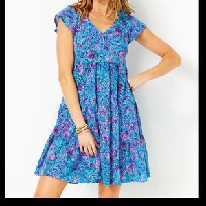 New with tags kawai swing dress breakwater blue shells size M . Never worn